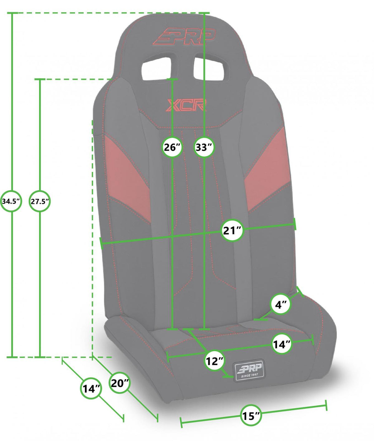XCR Fold Flat Rear Suspension Seats for Polaris RZR PRO XP4 PRO R4 Turbo R4 Pair PRP Seats