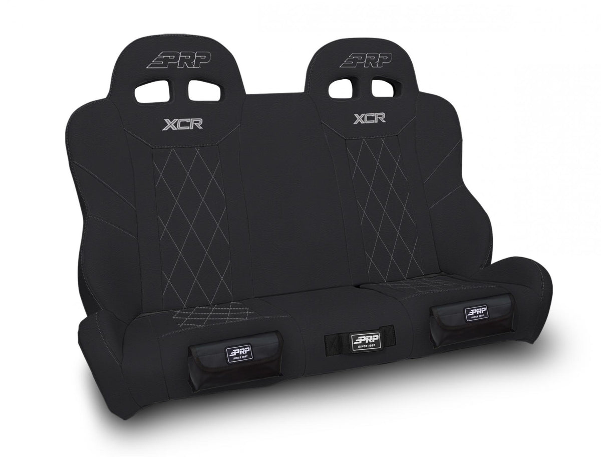 XCR Quick Release Rear Suspension Bench Seat with Diamond Stitch and Front Pockets for Polaris RZR PRO XP4 PRO R4 Turbo R4