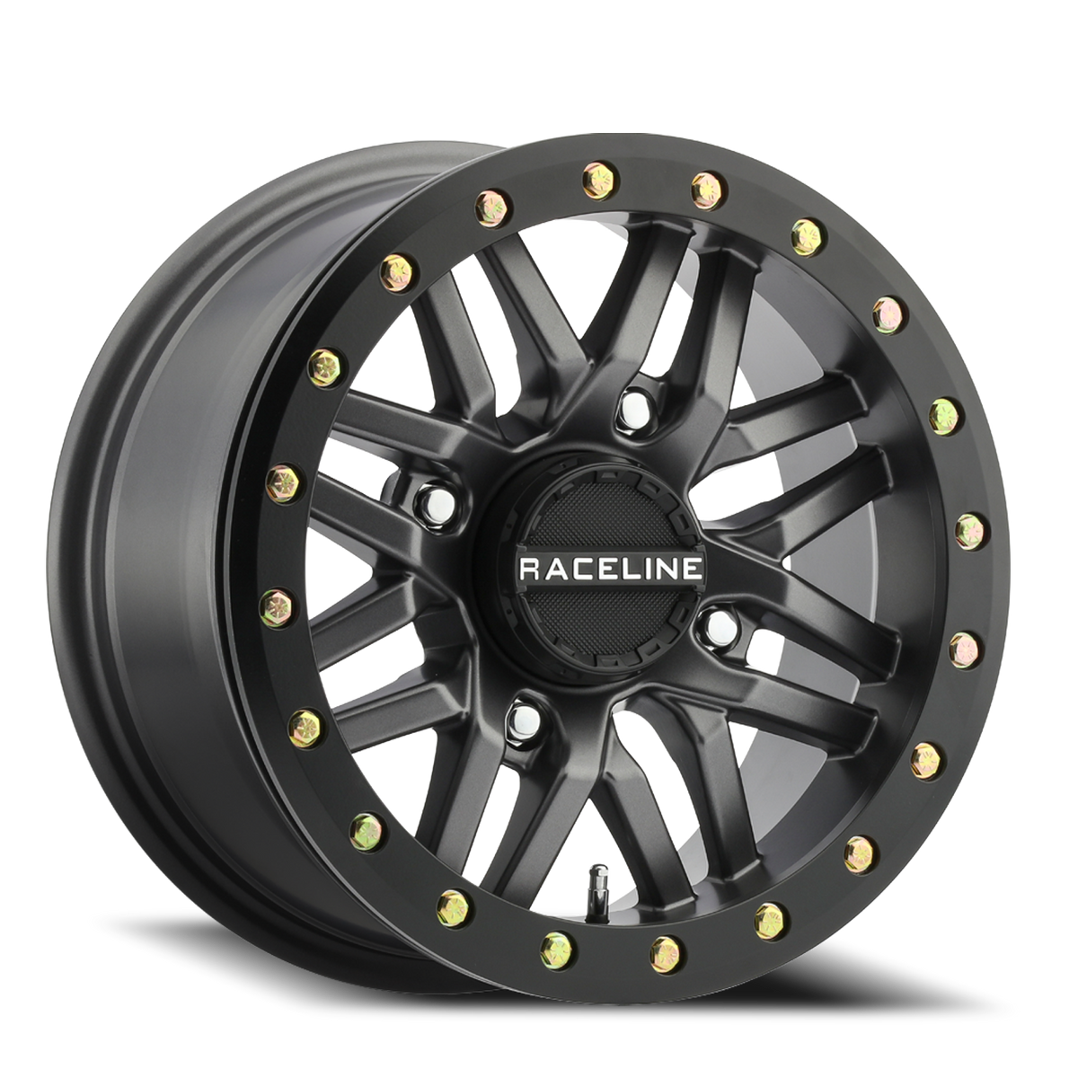 Aluminum Wheels 14x7 Ryno Beadlock UTV A91G Matte Dark Gunmetal Grey 10 Offset 4 on 137 Bolt Pattern 113.9 Bore Raceline