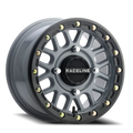 Aluminum Wheels 14x7 Podium Beadlock UTV A93SG Stealth Grey 10 Offset 4 on 137 Bolt Pattern Raceline