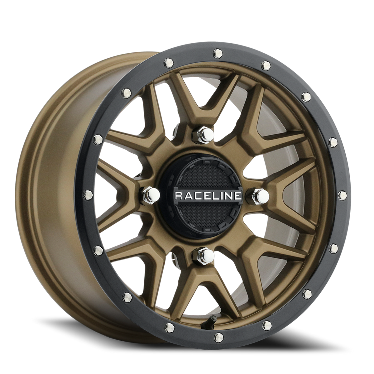 Aluminum Wheels 14x7 Krank Simulated Beadlock UTV A94BZ Satin Bronze 10 Offset 4 on 156 Bolt Pattern Raceline
