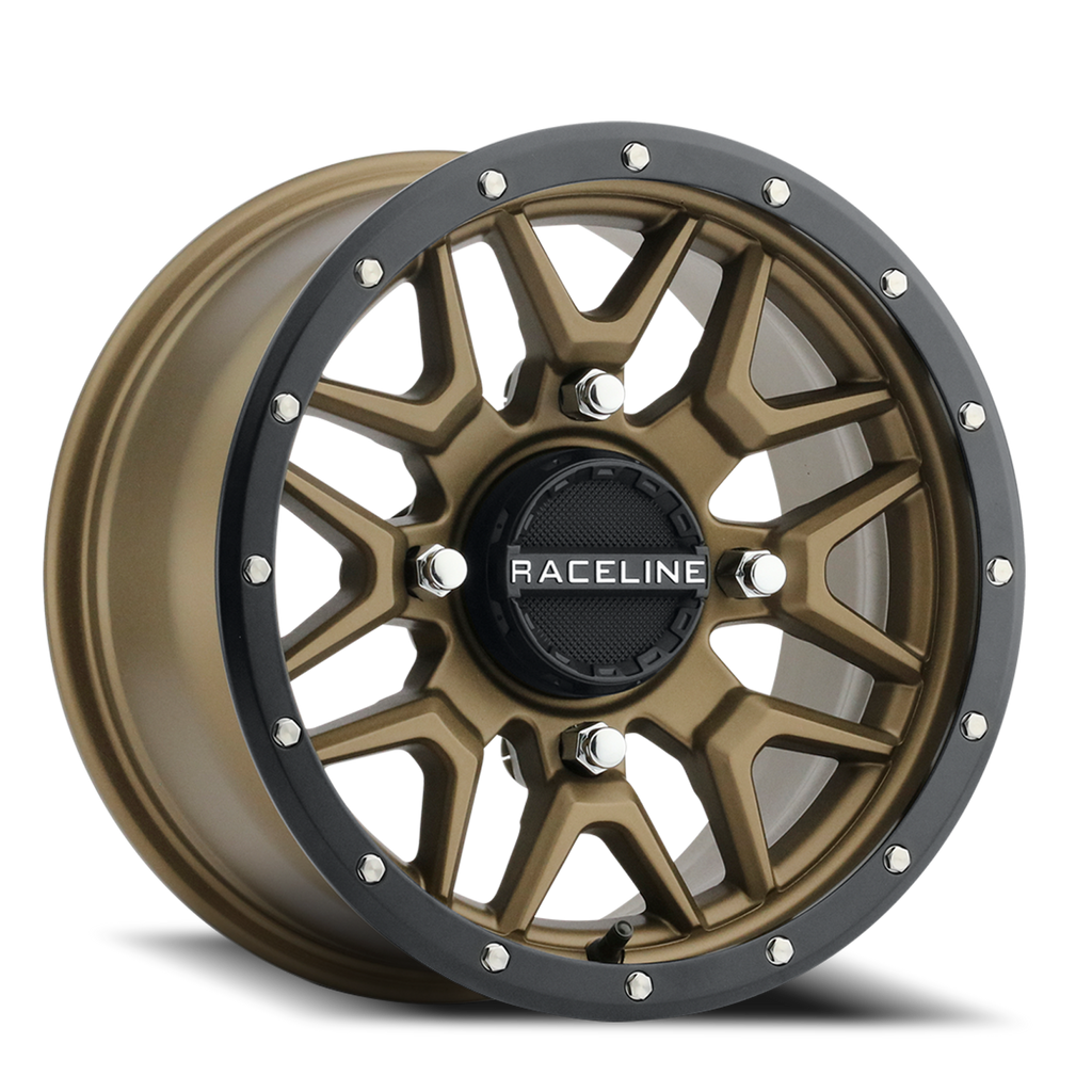 Aluminum Wheels 14x7 Krank Simulated Beadlock UTV A94BZ Satin Bronze 38 Offset 4 on 156 Bolt Pattern Raceline