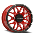 Aluminum Wheels 14x7 Krank Simulated Beadlock UTV A94R Red 38 Offset 4 on 156 Bolt Pattern Raceline