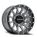 Aluminum Wheels 14x7 Trophy Simulated Beadlock UTV A95SG Stealth Grey 10 Offset 4 on 156 Bolt Pattern Raceline