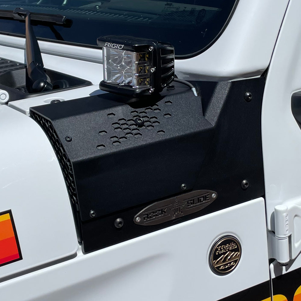 JL/JT Larger Cowl LED Light Pod Bracket Rock Slide Engineering