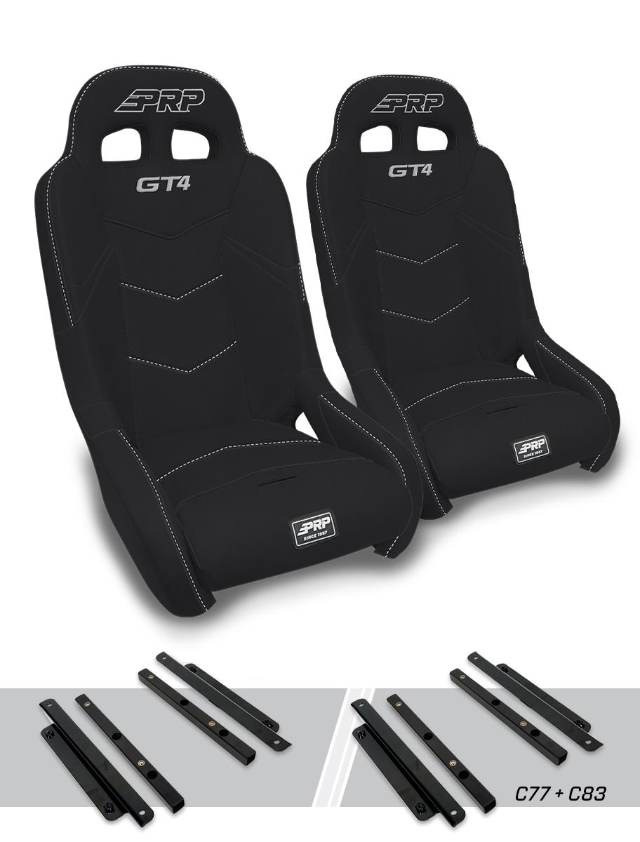GT4 Suspension Seats Kit for Polaris General, RZR S 900, 900 Trail, Trail, XP 1000, Turbo, Turbo S Pair PRP Seats