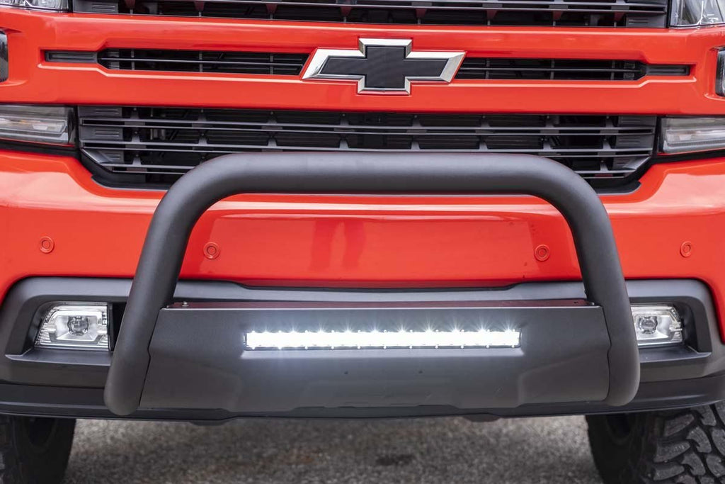19-20 Silverado/Sierra 1500 Bull Bar w/LED Light Bar Black Rough Country