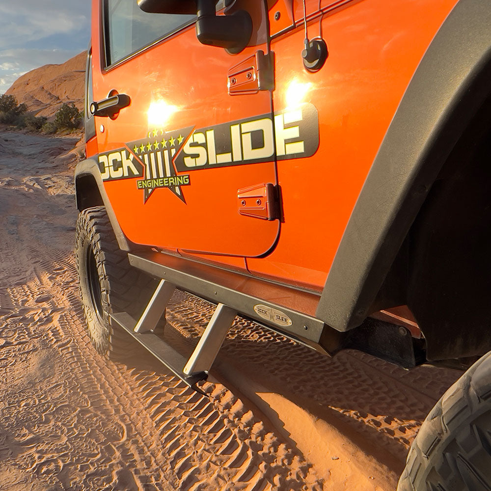 Jeep JK Side Step Sliders For 07-18 Wrangler JK 2 Door Models Set Rock Slide Engineering