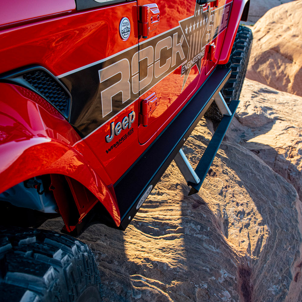Jeep JL Side Step Sliders For 2024 Wrangler JL 4 Door Models Passenger Side Sub Part Rock Slide Engineering