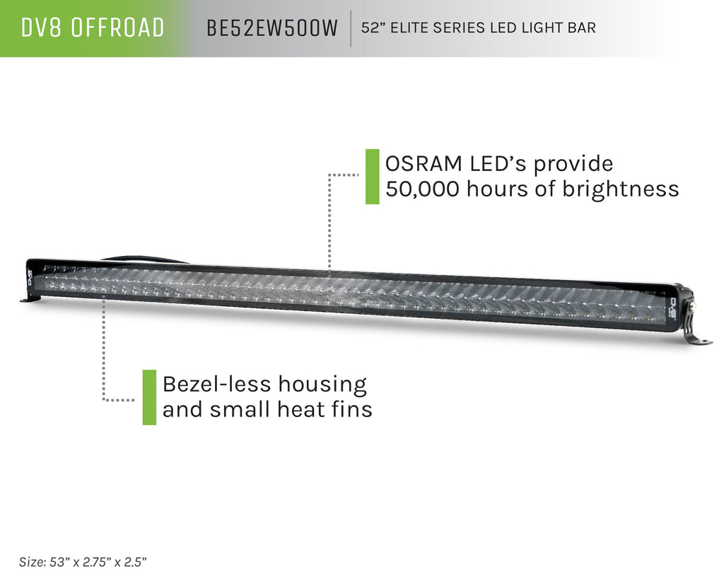 52 Inch Elite Series Led Light Bar DV8 Offroad