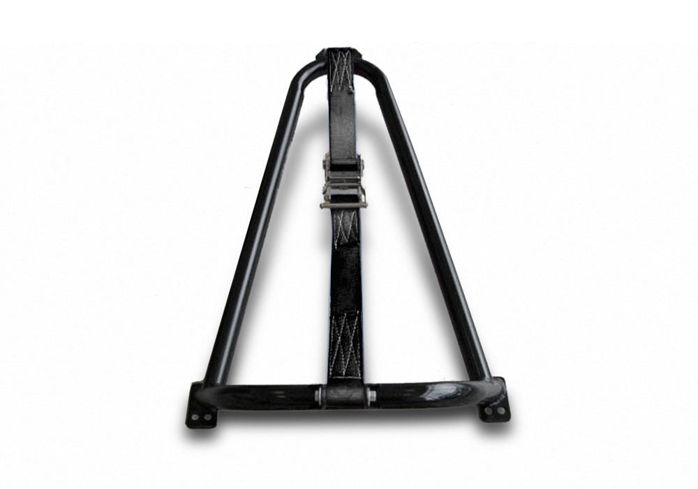 Textured Black Bed Mounted Tire Carrier with Black Strap NFab