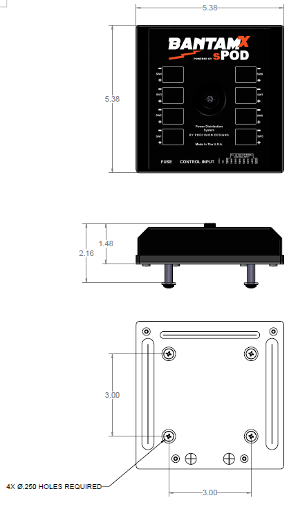 BantamX Modular w/ Amber LED with 36 Inch battery cables