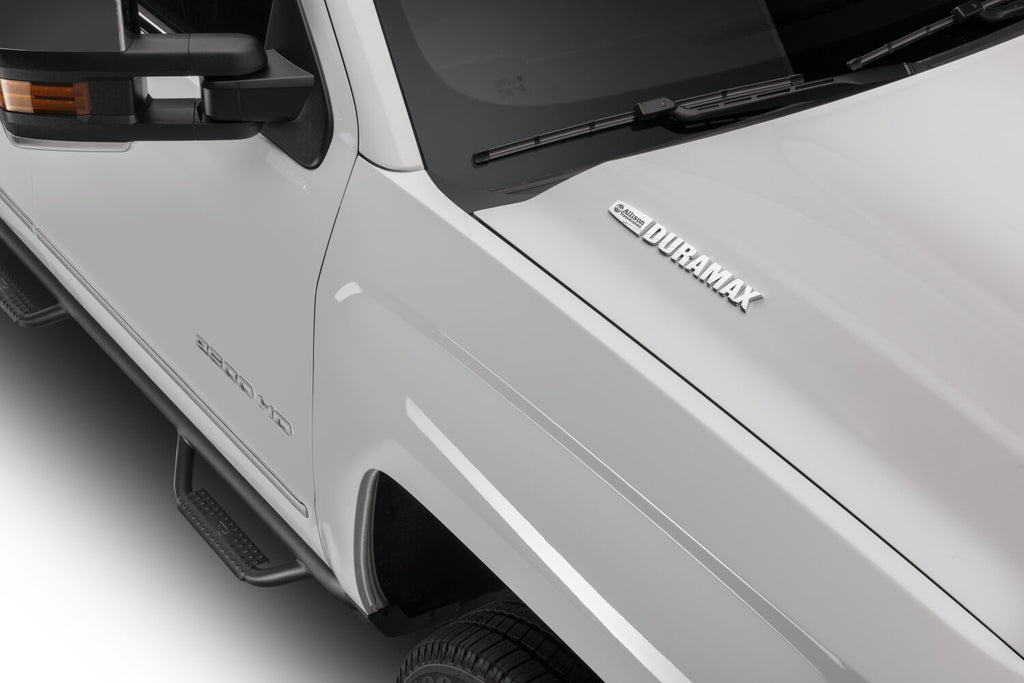 Nerf Step Bar Wheel-to-Wheel with Bed Access (3 Steps per Side) 3 Inch Main Tube Diameter 2007-2013 Chevy Silverado/GMC Sierra 5' 9 Inch Bed Crew Cab Textured Black N Fab