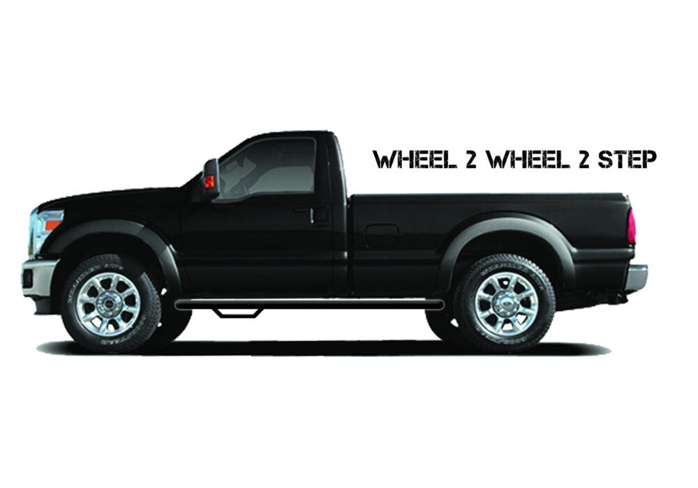 Nerf Step Bar Wheel-to-Wheel without Bed Access (1 Step per Side) 3 Inch Main Tube Diameter 2014-2018 Chevy Silverado/GMC Sierra 1500 6' 6 Inch Bed Regular Cab Textured Black N Fab