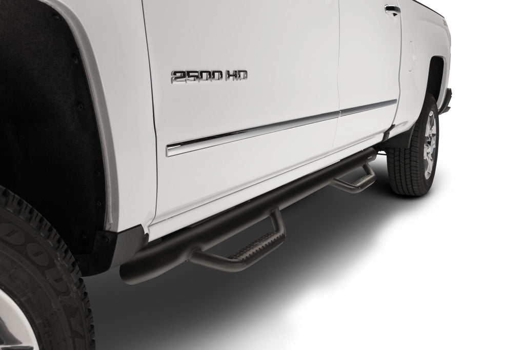 Nerf Step Bar Wheel-to-Wheel with Bed Access (3 Steps per Side) 2017-2019 Chevy Silverado/GMC Sierra 8' Bed Double Cab Works with DEF Tank N Fab
