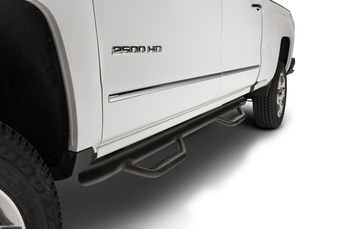 Nerf Step Bar Wheel-to-Wheel with Bed Access (3 Steps per Side) 2017-2019 Chevy Silverado/GMC Sierra 8' Bed Double Cab Works with DEF Tank N Fab