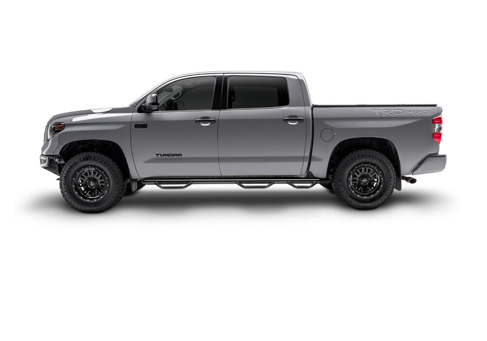 Nerf Step Bar Wheel-to-Wheel with Bed Access (3 Steps per Side) 2017-2019 Chevy Silverado/GMC Sierra 8' Bed Double Cab Works with DEF Tank N Fab