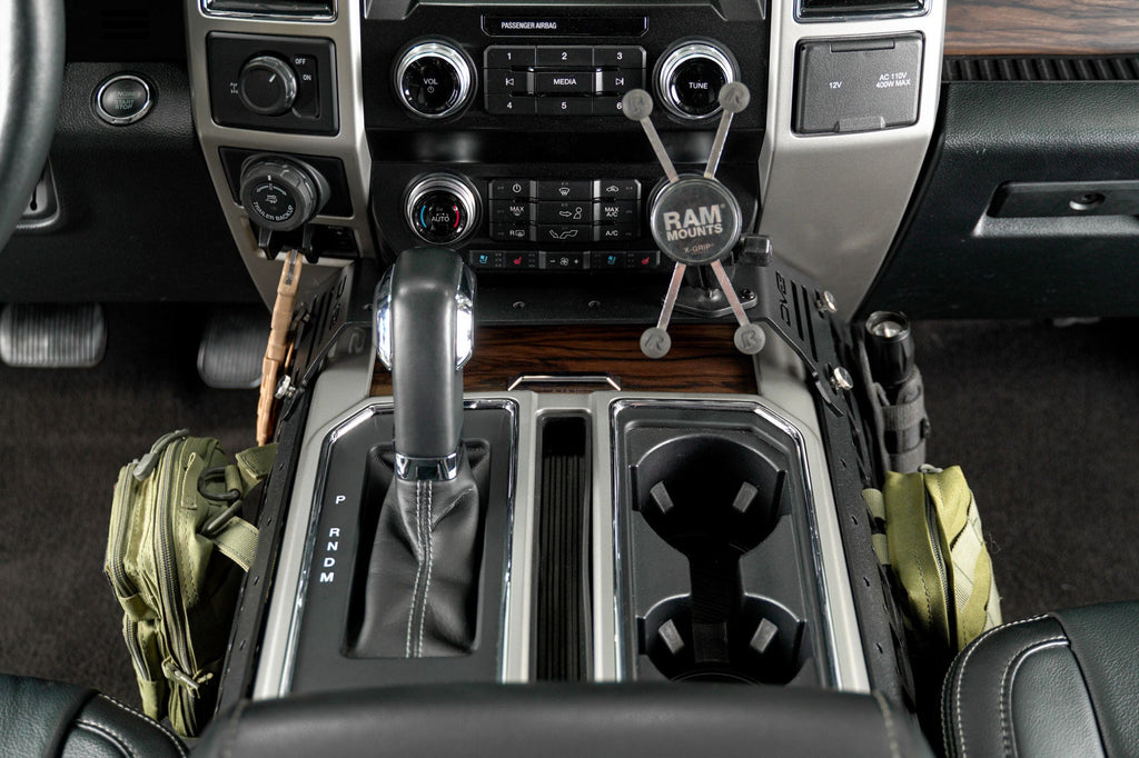 2015 2020 Ford F 150 2017 2021 Super Duty F 250/350 Center Console Molle Panels Device Mount DV8 Offroad