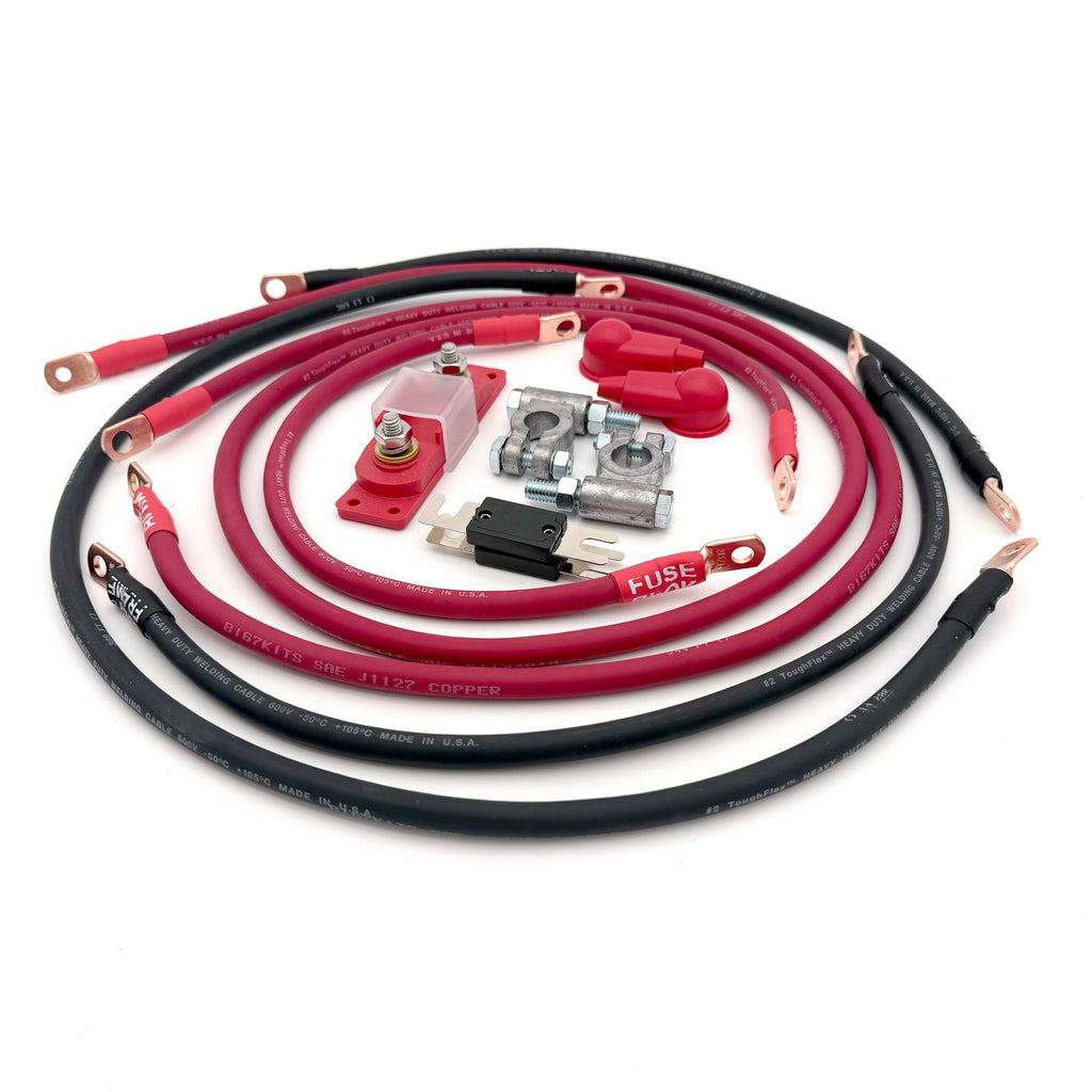 Chevy Battery Cable Kit 1/0 Gauge 5.0-5.7 Liter For 1973-1991 Chevrolet Suburban/Blazer Battery Cable Big7Kits