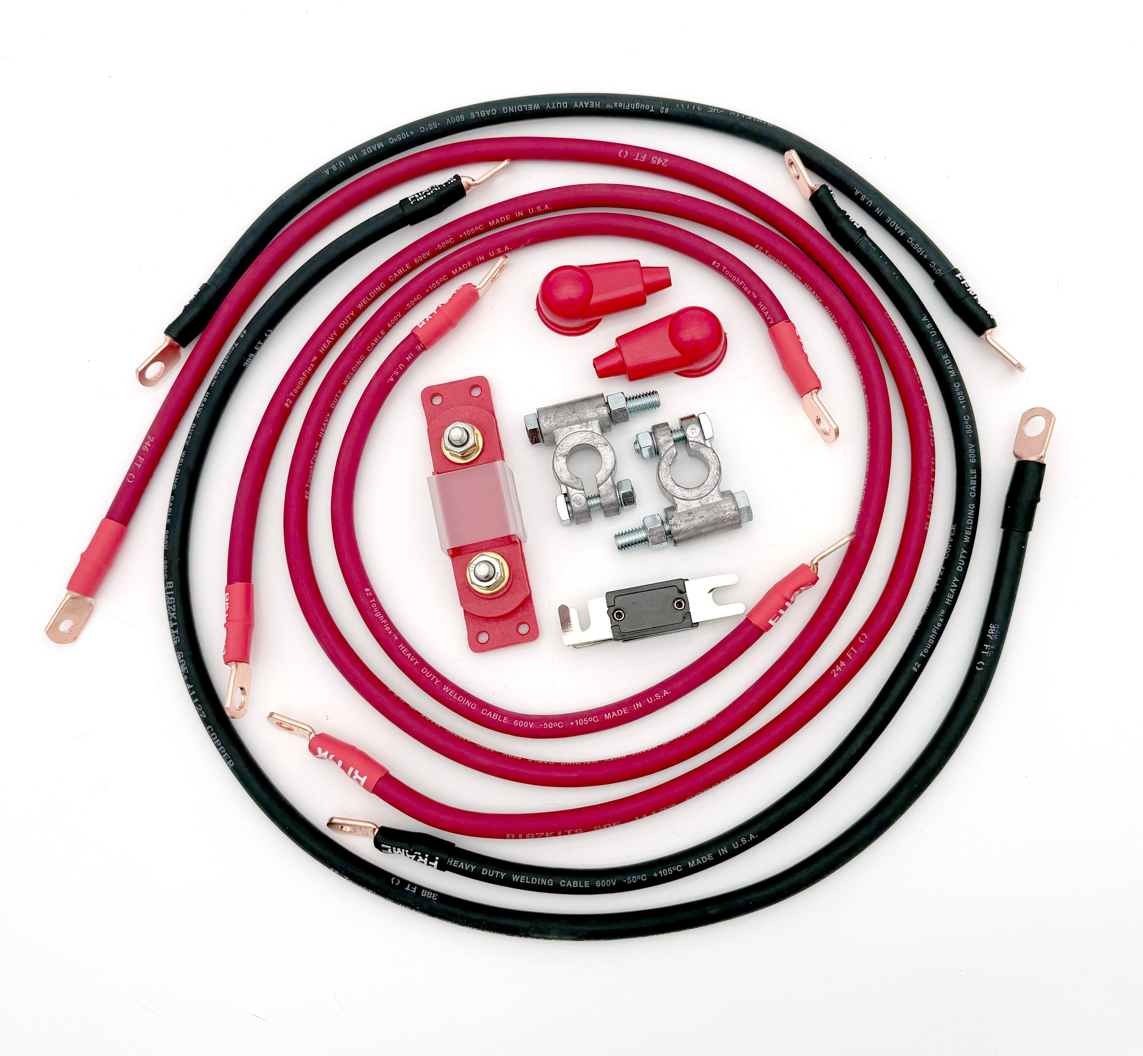 Chevy Battery Cable Kit 2 Gauge 5.0-5.7 Liter For 1973-1991 Chevrolet Suburban/Blazer Battery Cable Big7Kits