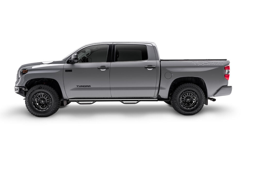 Nerf Step Bar Wheel-to-Wheel without Bed Access (2 Steps per Side) 3 Inch Main Tube Diameter 2010-2019 Ram 2500/3500 6' 4 Inch Bed Mega Cab Textured Black N Fab