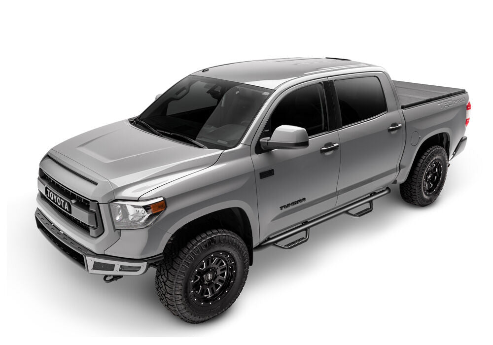 Nerf Step Bar Wheel-to-Wheel without Bed Access (2 Steps per Side) 3 Inch Main Tube Diameter 2010-2019 Ram 2500/3500 6' 4 Inch Bed Mega Cab Textured Black N Fab