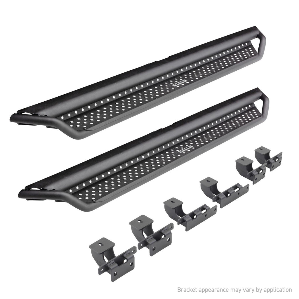 Dominator Xtreme D1 SideSteps With Mounting Bracket Kit Textured Black 2022-2025 Toyota Tundra Go Rhino