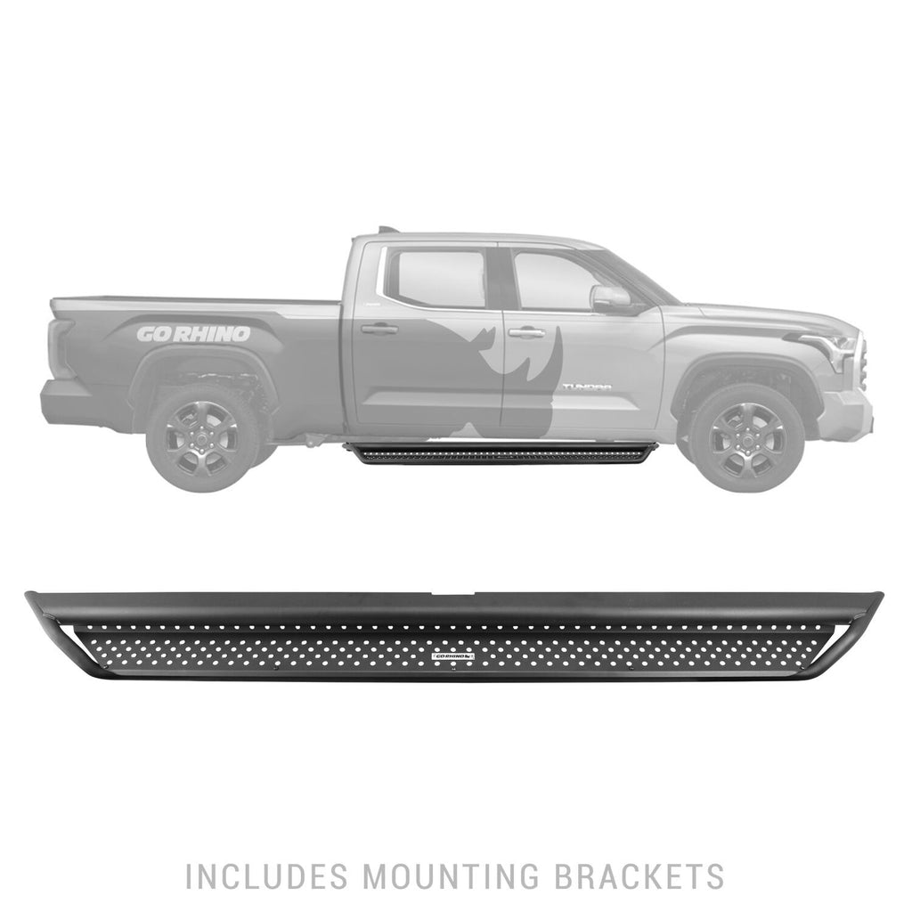Dominator Xtreme D1 SideSteps With Mounting Bracket Kit Textured Black 2022-2026 Toyota Tundra Go Rhino