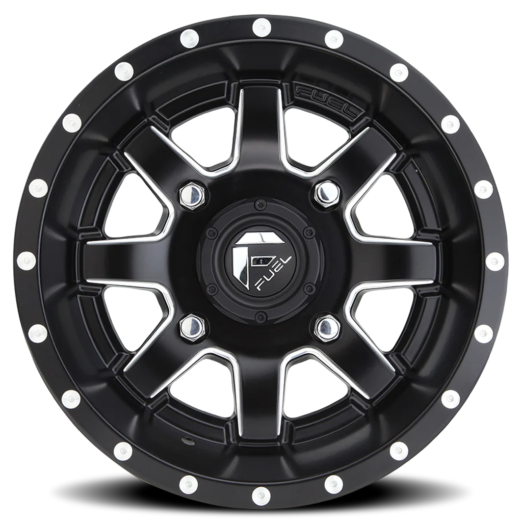 Aluminum Wheels 14X7 Maverick UTV D538 Matte Black Milled Fuel Off Road Wheels