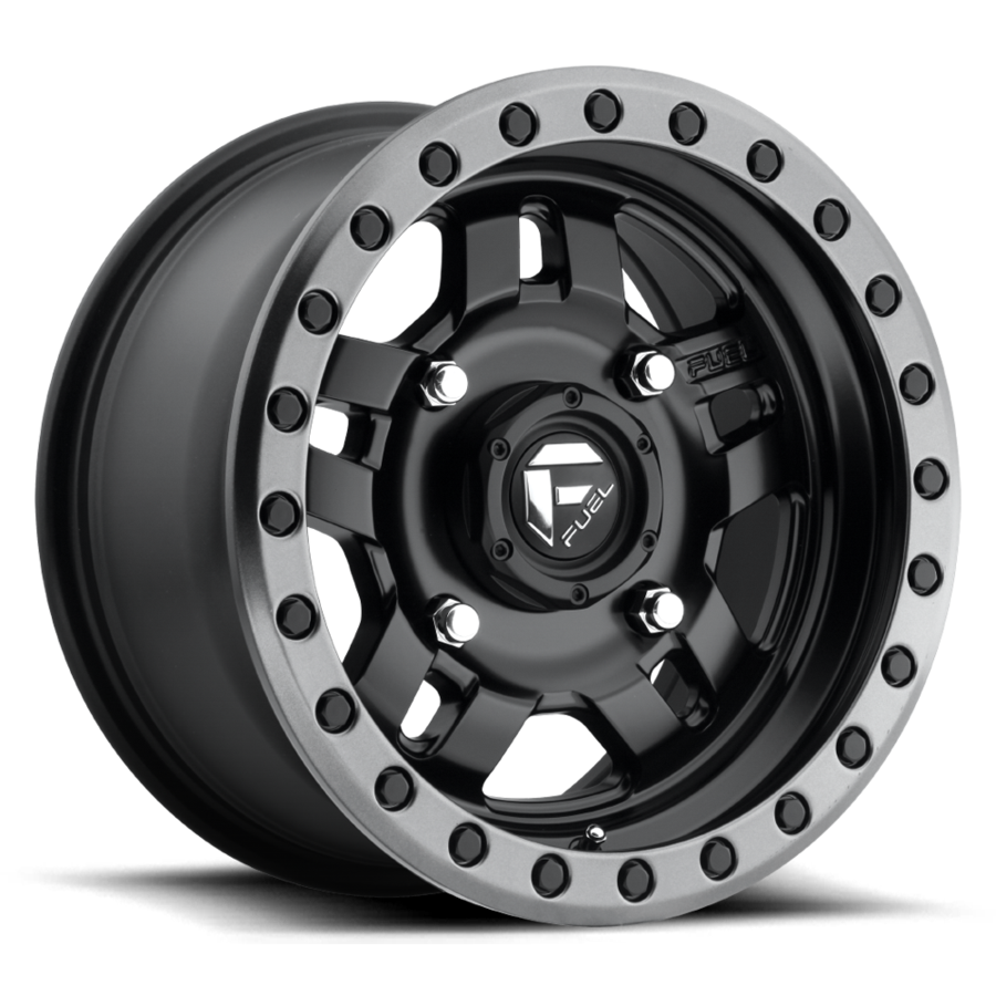 Aluminum Wheels 14X7 Anza UTV D557 Matte Black Beadlock Fuel Off Road Wheels