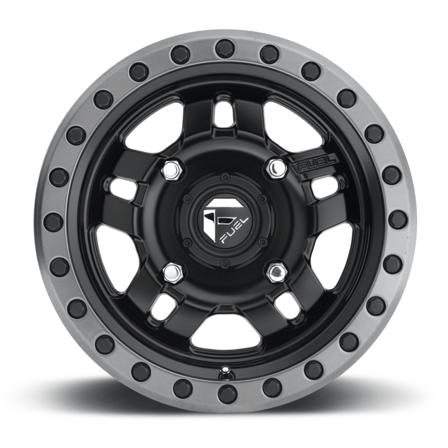 Aluminum Wheels 14X7 Anza UTV D557 Matte Black Beadlock Fuel Off Road Wheels
