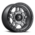 Aluminum Wheels 15X7 Anza UTV D558 Matte Anthracite Gray Black Ring Fuel Off Road Wheels