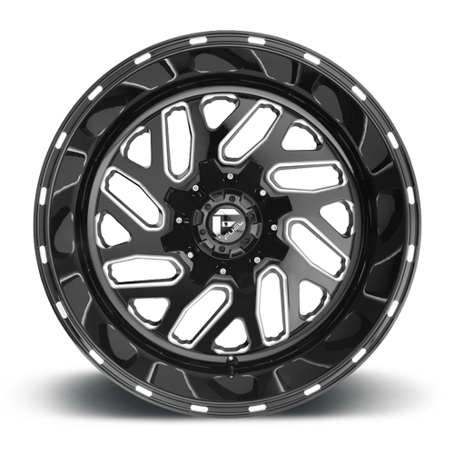 Aluminum Wheels 22X10 Triton D581 Gloss Black/Milled Fuel Off Road Wheels