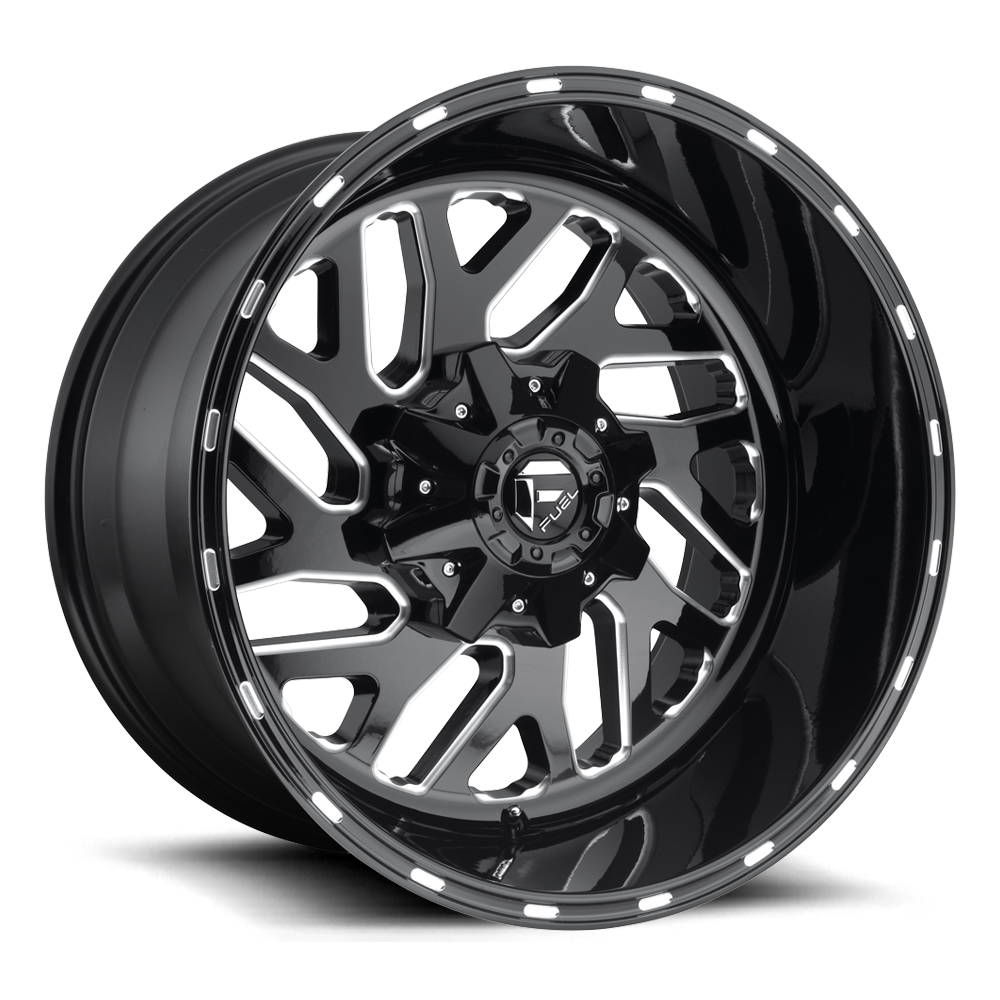Aluminum Wheels 22X12 Triton D581 Gloss Black/Milled Fuel Off Road Wheels