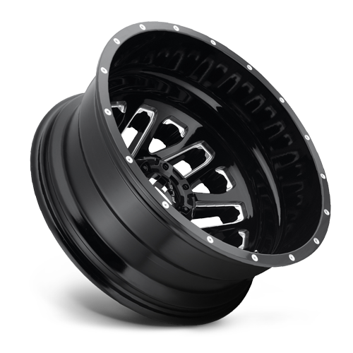 Dually Wheels 22X8.25 Triton Dually D581 Gloss Black Milled Fuel Off Road Wheels