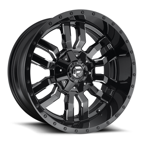 Aluminum Wheels 18X9 Sledge D595 Gloss Black/Milled Fuel Off Road Wheels