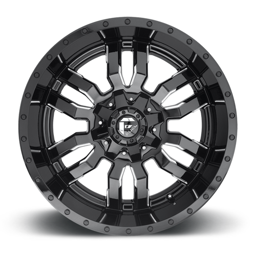 Aluminum Wheels 24X12 Sledge D595 Gloss Black/Milled Fuel Off Road Wheels