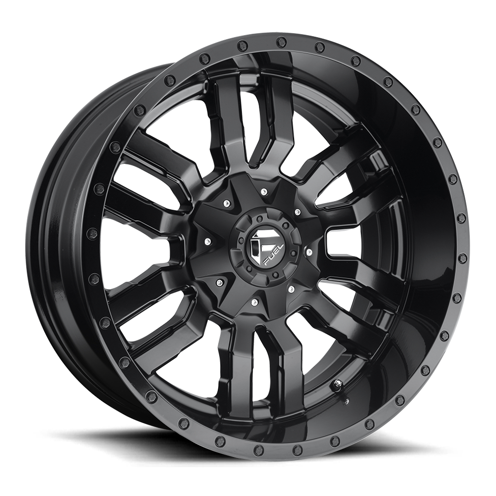 Aluminum Wheels 17X9 Sledge D596 Matte Black/Gloss Black Lip Fuel Off Road Wheels