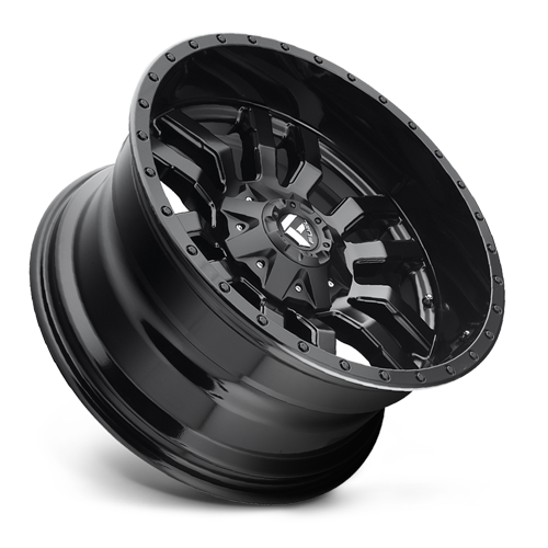 Aluminum Wheels 18X9 Sledge D596 Matte Black/Gloss Black Lip Fuel Off Road Wheels