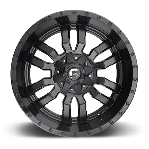 Aluminum Wheels 18X9 Sledge D596 Matte Black/Gloss Black Lip Fuel Off Road Wheels