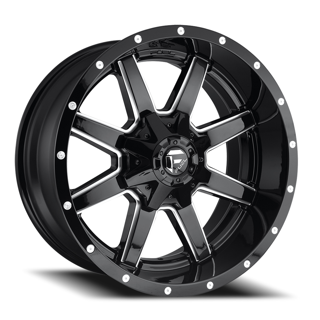 Aluminum Wheels 18X9 Maverick D610 Gloss Black/Milled Fuel Off Road Wheels