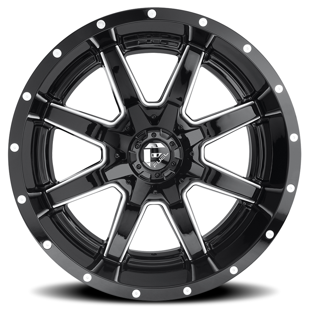 Aluminum Wheels 18X9 Maverick D610 Gloss Black/Milled Fuel Off Road Wheels