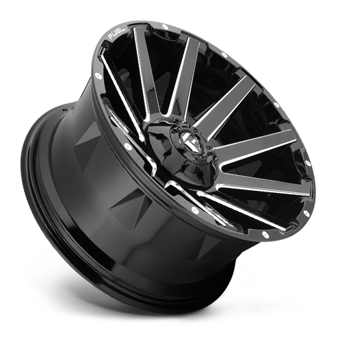 Aluminum Wheels 22X10 Contra D615 Gloss Black/Milled Fuel Off Road Wheels