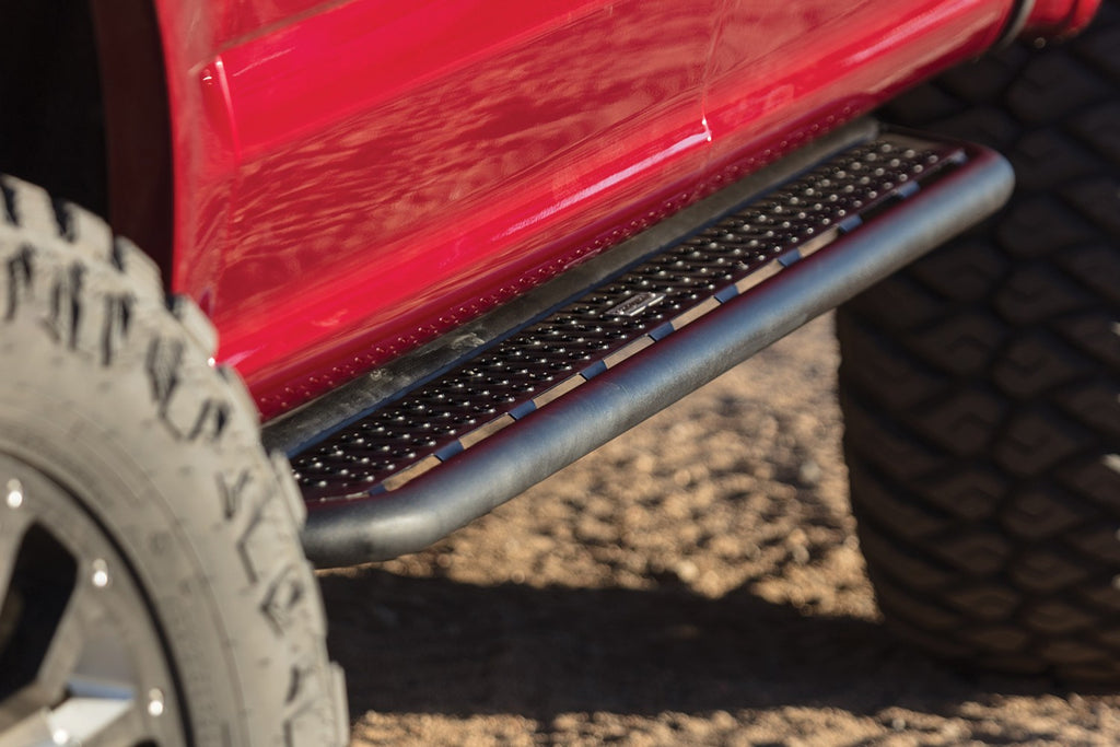 Dominator Xtreme D6 SideSteps With Mounting Bracket Kit Textured Black 2019-2026 Ram 1500 Extended Cab Go Rhino