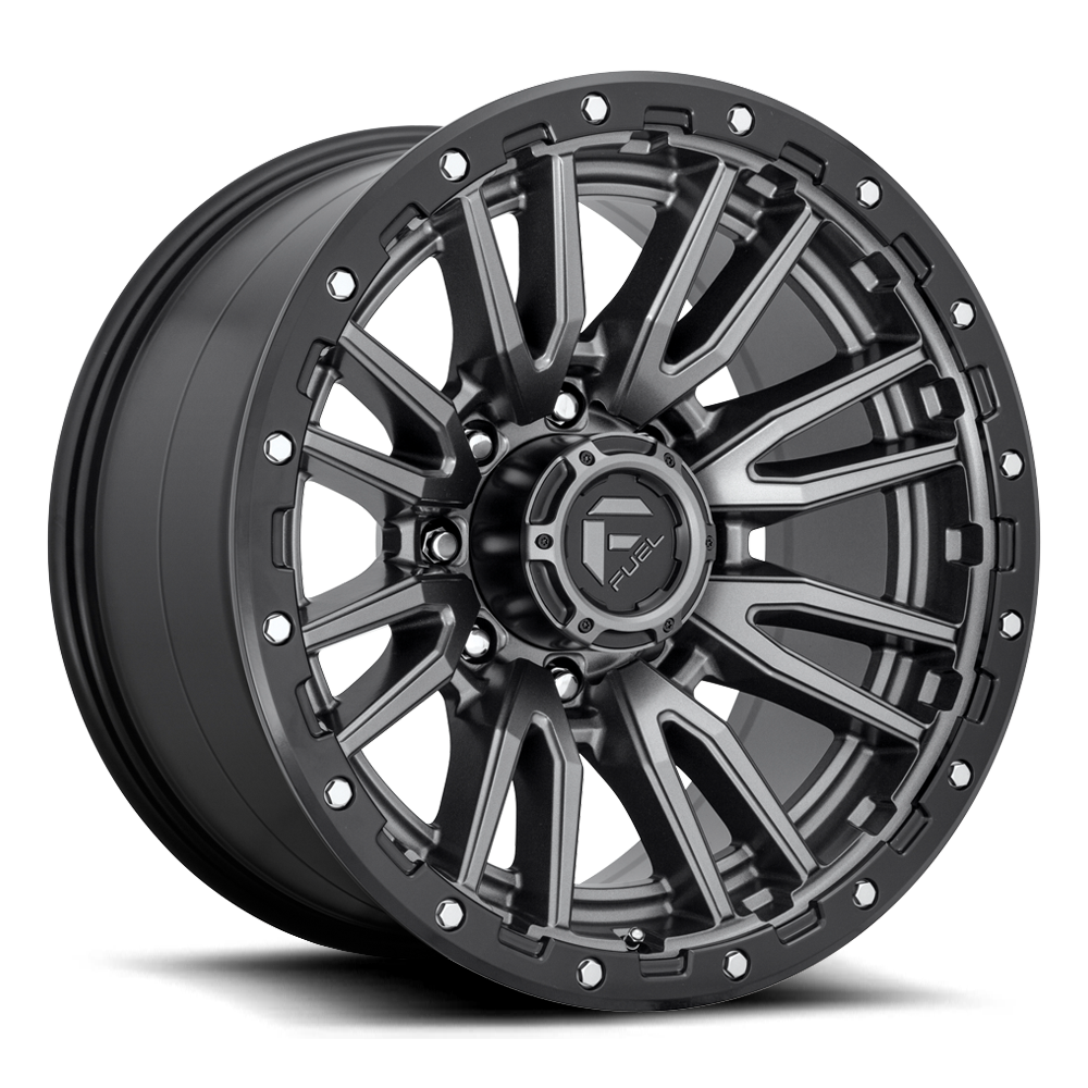 Aluminum Wheels 20X9 Rebel D680 Matte Gunmetal Gray Black Bead Ring Fuel Off Road Wheels