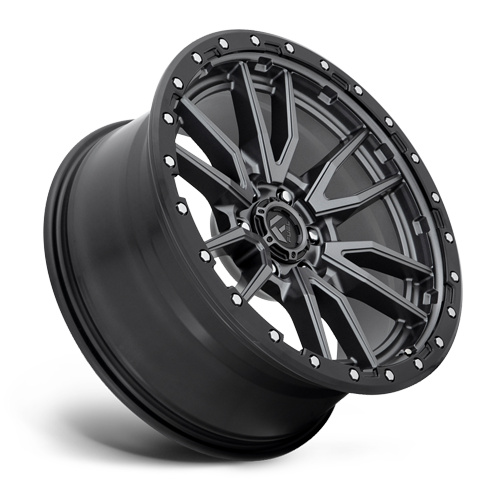 Aluminum Wheels 22X10 Rebel D680 Matte Gunmetal Gray Black Bead Ring Fuel Off Road Wheels