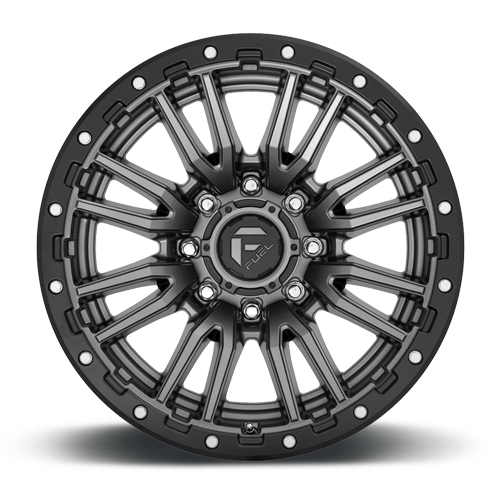Aluminum Wheels 22X12 Rebel D680 Matte Gunmetal Gray Black Bead Ring Fuel Off Road Wheels