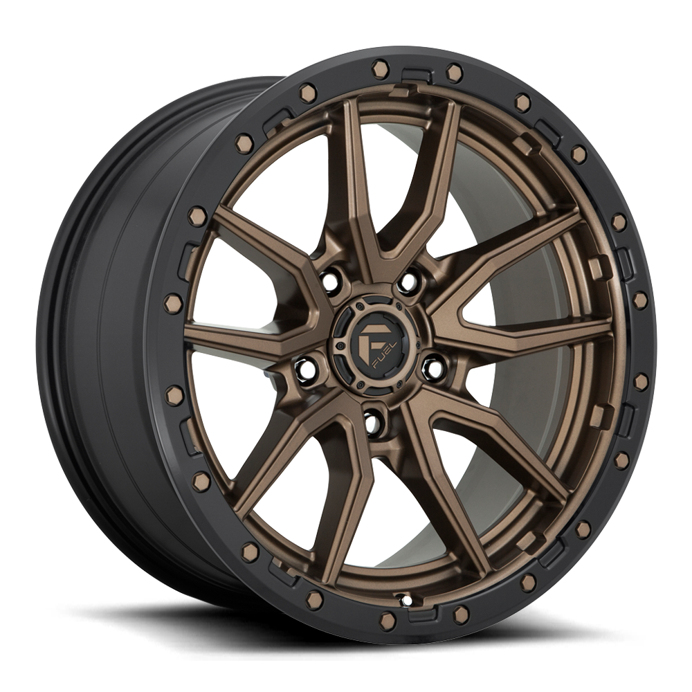 Aluminum Wheels 17X9 Rebel D681 Matte Bronze Black Bead Ring Fuel Off Road Wheels