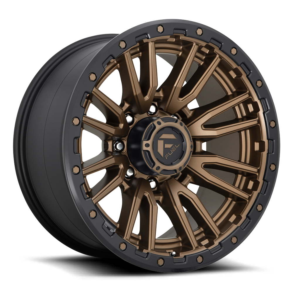 Aluminum Wheels 20X10 Rebel D681 Matte Bronze Black Bead Ring Fuel Off Road Wheels