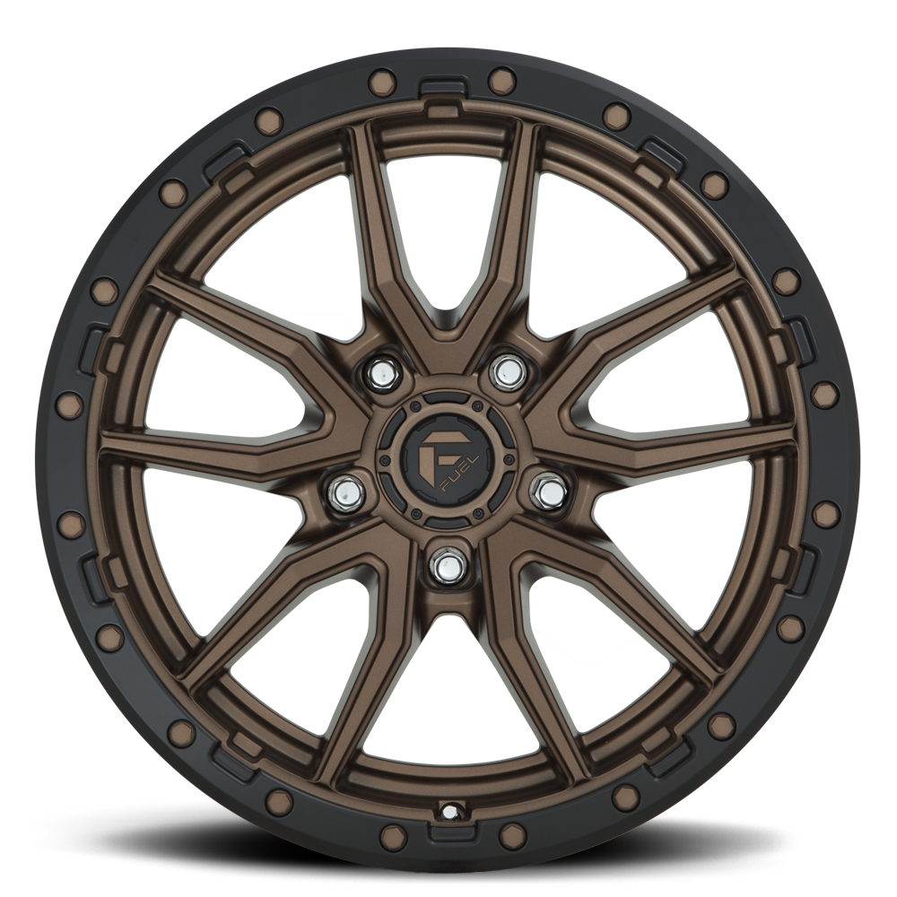 Aluminum Wheels 20X9 Rebel D681 Matte Bronze Black Bead Ring Fuel Off Road Wheels